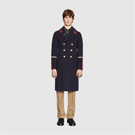 gucci wool overcoat|indigo wool gucci cashmere coat.